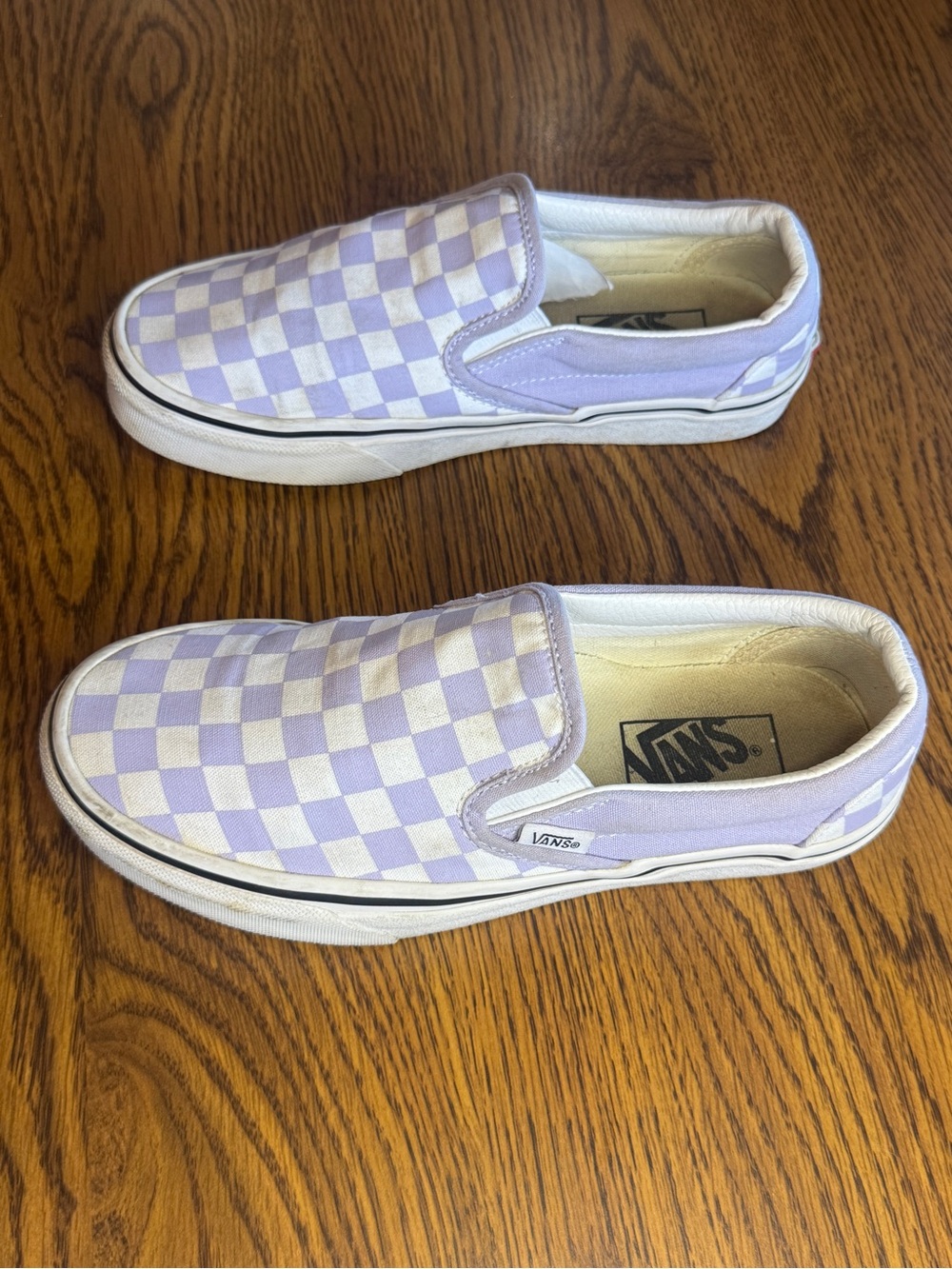 Vans Women's Classic Slip-On Checkerboard Sneakers - Lavender/White - Picture 5 of 7
